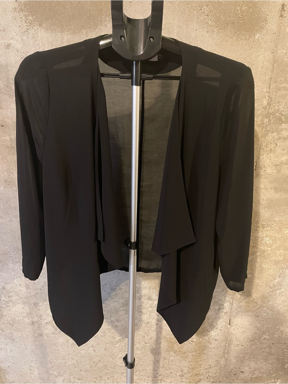 Calvin Klein Black Draped Open-Front Cardigan Blazer (Sz XL)